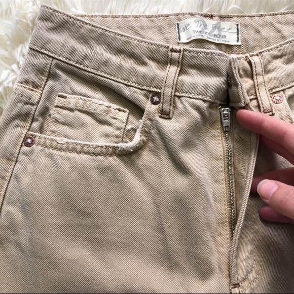 Free People Dakota Straight Leg Jeans Khaki Size 24 NWOT - Picture 5 of 12